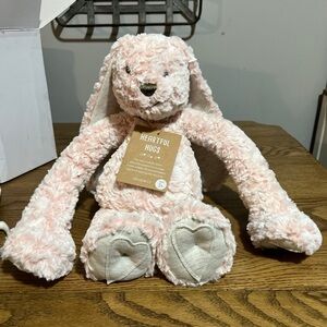 Demdaco Weighted Pink Heartfelt Hugs Plush Bunny